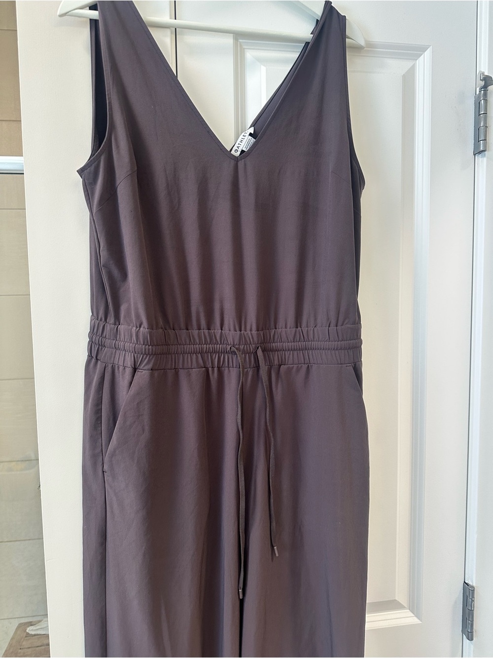 Athleta Dark Brown Sleeveless V-Neck Jumpsuit - Picture 2 of 4